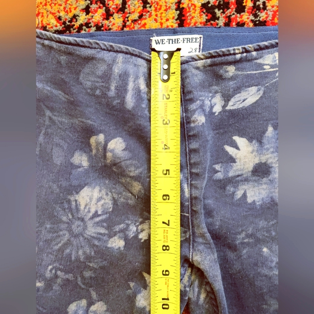 Floral Print Flare Jeans - Navy - Picture 5 of 9